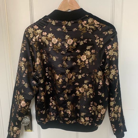 EMORY PARK SATIN BOMBER JACKET BLACK & GOLD - Picture 5 of 5